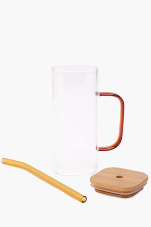 Glass Mug with Straw