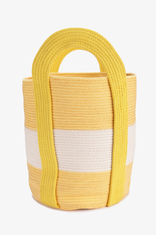 Striped Cotton Rope Basket