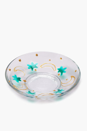 Glass Istikana with Printed Saucer
