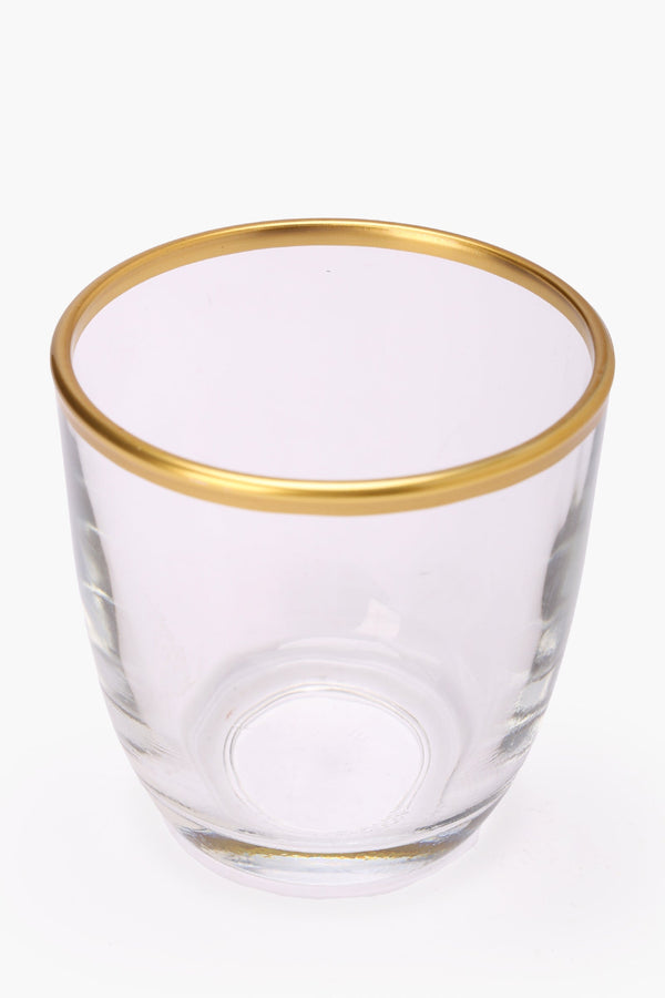 Glass Tumbler with Gold Rim (9cm)