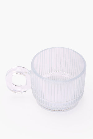 Glass Ribbed Small Cup