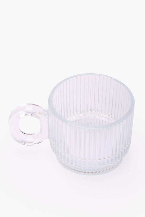 Glass Ribbed Small Cup