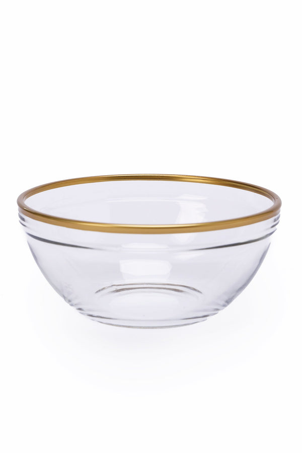 Glass Bowl with Gold Rim (14cm)