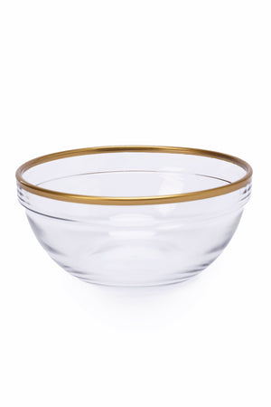 Glass Bowl with Gold Rim (17cm)
