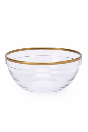 Glass Bowl with Gold Rim (17cm)