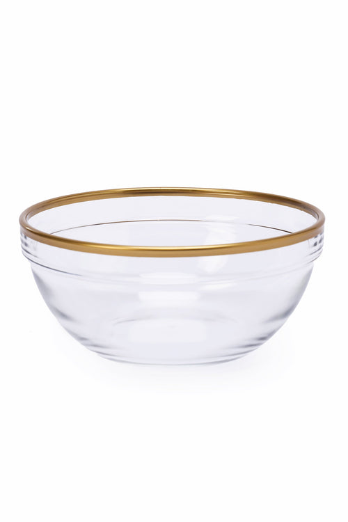 Glass Bowl with Gold Rim (17cm)