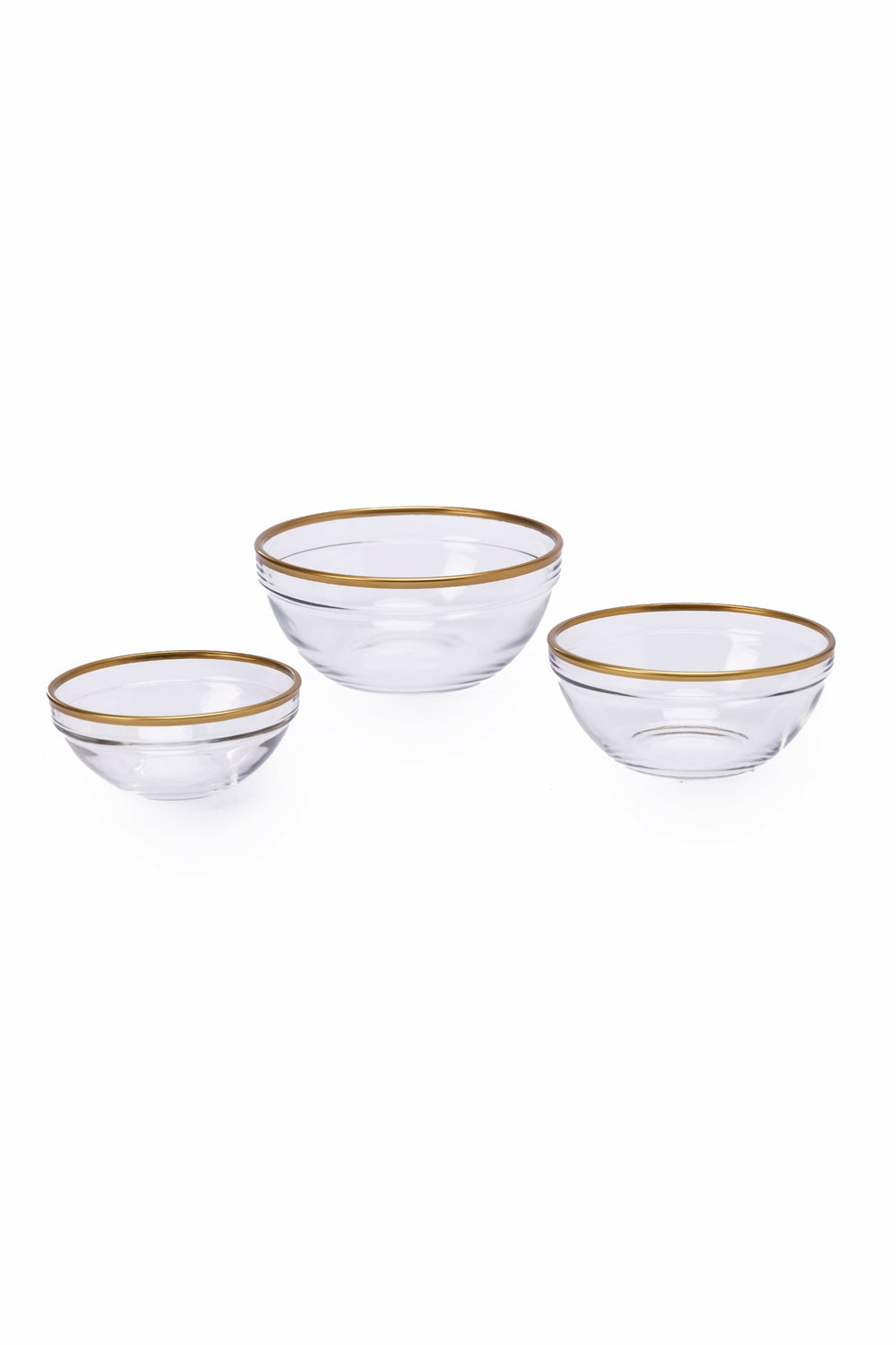 Glass Bowl with Gold Rim (17cm)