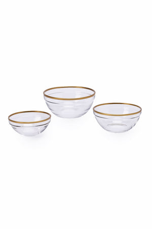 Glass Bowl with Gold Rim (14cm)