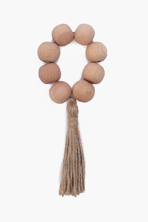 Wooden Holder with Tassels