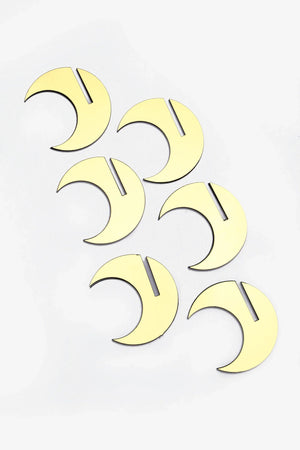 Gold Crescent Cup Markers (Set of 6)