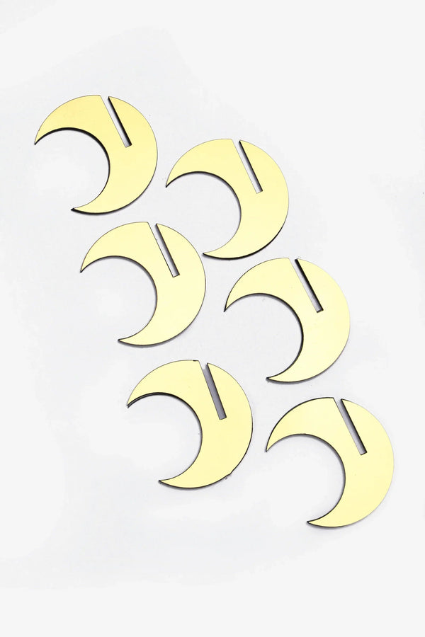 Gold Crescent Cup Markers (Set of 6)