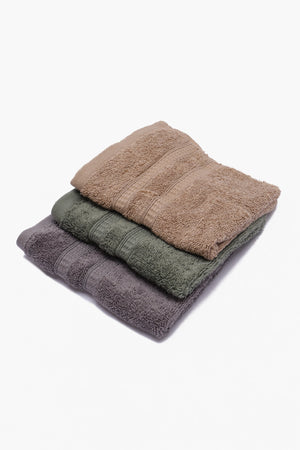 Double Border Face Towels (Pack of 3)