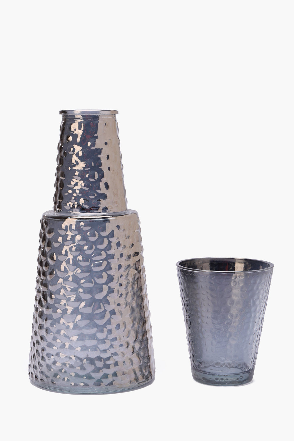 Glass Textured Bottle with Cup