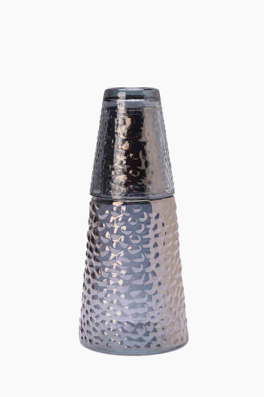 Glass Textured Bottle with Cup