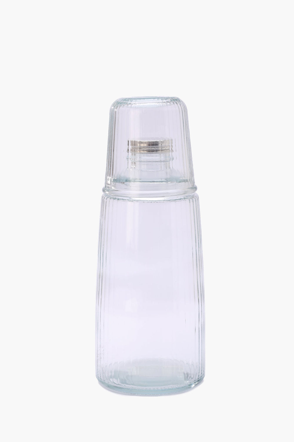 Glass Striped Bottle & Cup Set