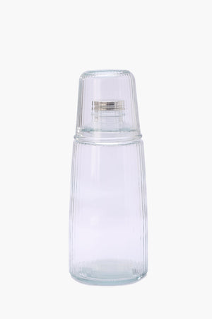 Glass Striped Bottle & Cup Set