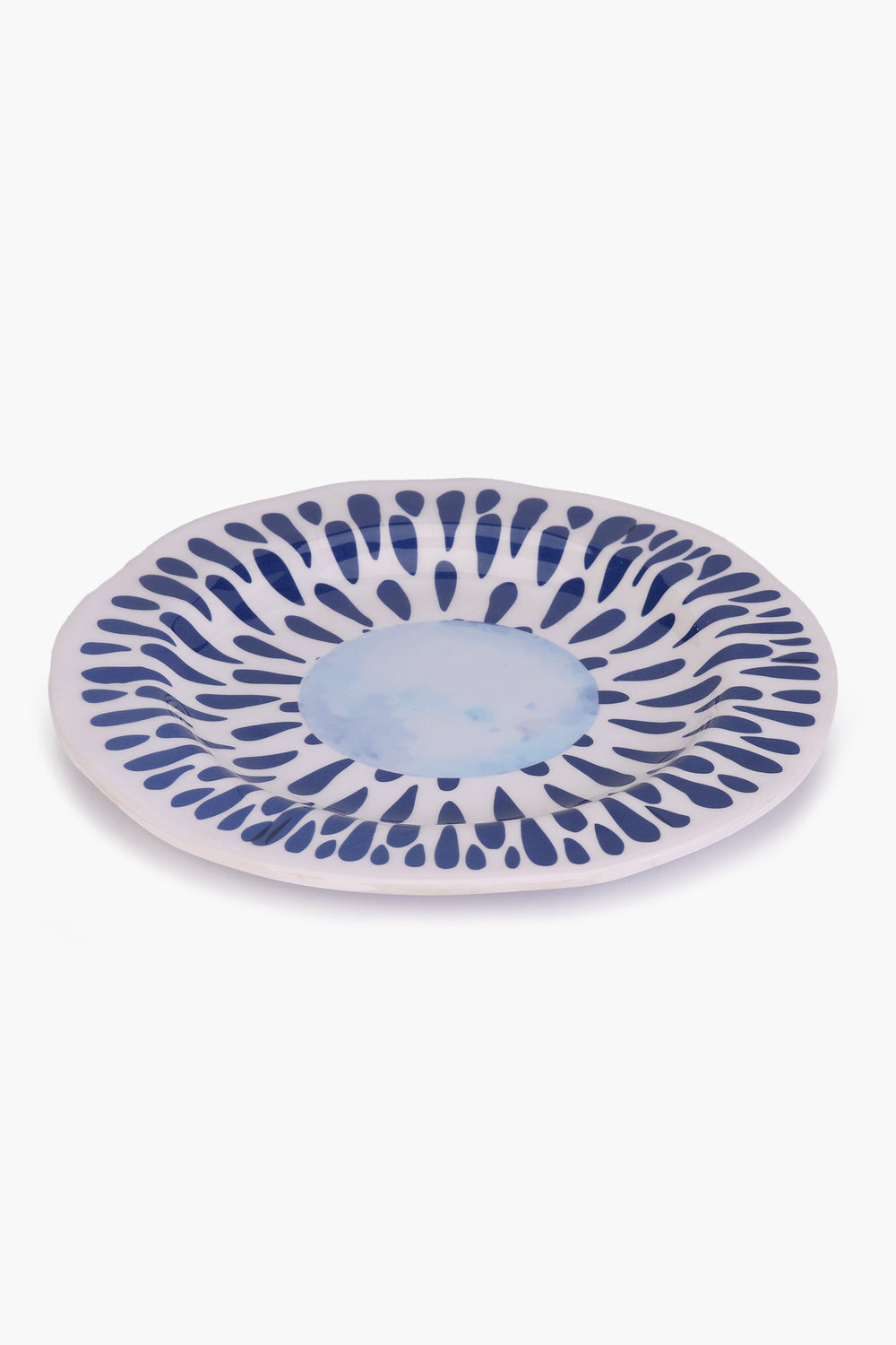 Melamine Blue & White Dinner Plate (23cm)