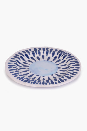 Melamine Blue & White Dinner Plate (23cm)