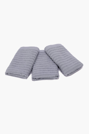 Ribbed Guest Towels (Pack of 3)