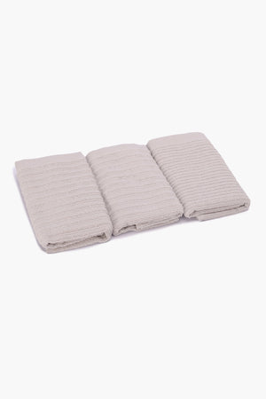 Ribbed Guest Towels (Pack of 3)
