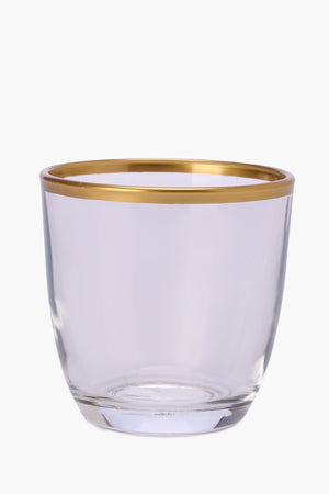 Glass Tumbler with Gold Rim (9cm)