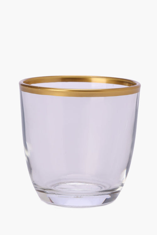 Glass Tumbler with Gold Rim (9cm)