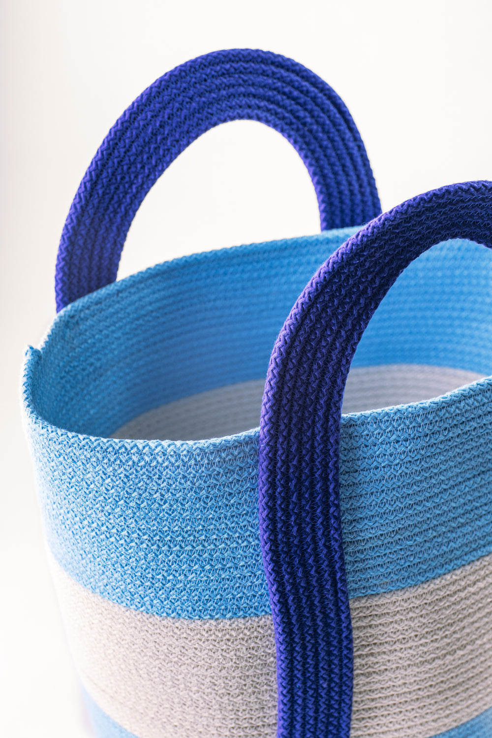 Striped Cotton Rope Basket
