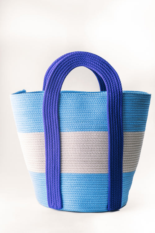 Striped Cotton Rope Basket