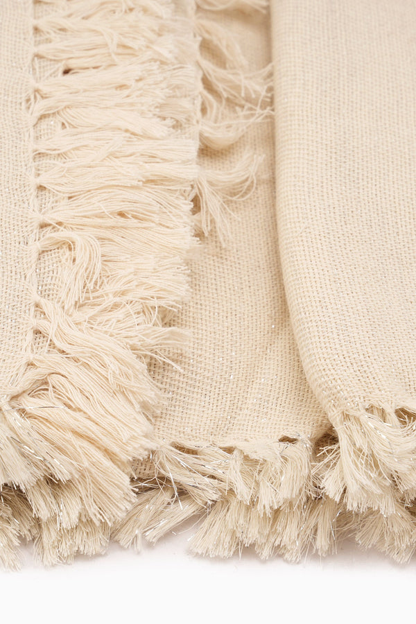 Linen Table Cloth With Silver Details