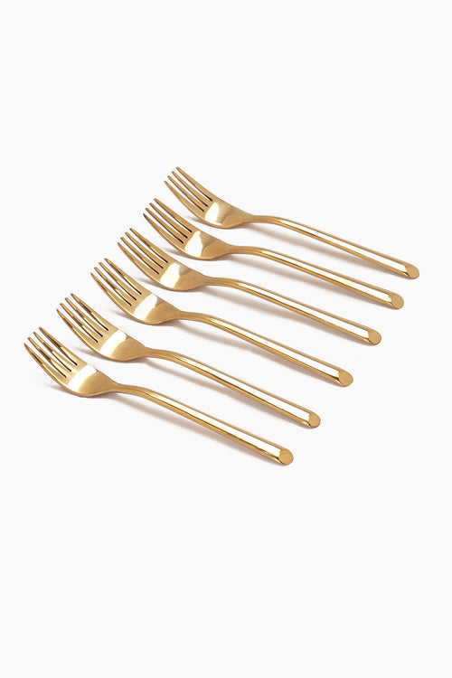 Gold Small Fork Set (Pack of 6)