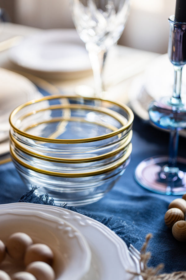 Glass Bowl with Gold Rim (14cm)