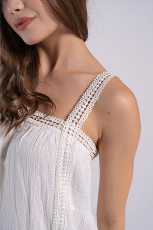 Cozy Crochet-Detail Nightgown